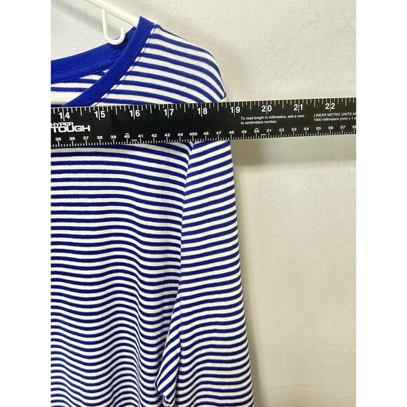 Talbots Womens 2X Longsleeve Blue Striped Button Accent Cuffs Top NWT - Picture 2 of 10